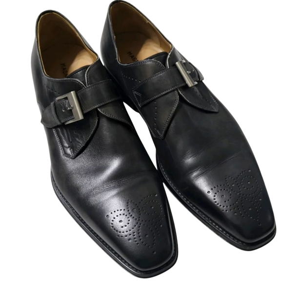 Magnanni Mens Marco Monk Strap Shoes Size 14M Gray Leather Buckle Dress … - Picture 1 of 14